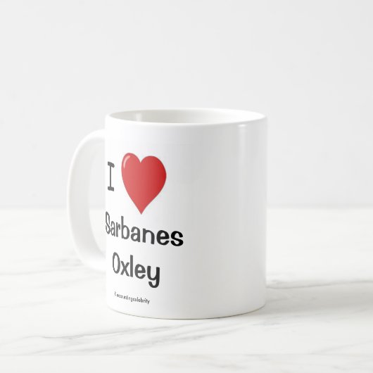 Mug J'Aime Sarbanes Oxley ! HUMOUR SOX (Devant gauche)