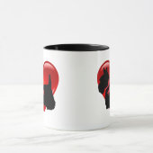 Mug J'aime, Scottish Terrier, grand coeur rouge (Centre)