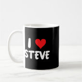 Mug J'aime Steve - Cœur - Nom (Gauche)