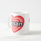 Mug J'aime Susan. Je t'aime Susan. Cœur (Devant gauche)