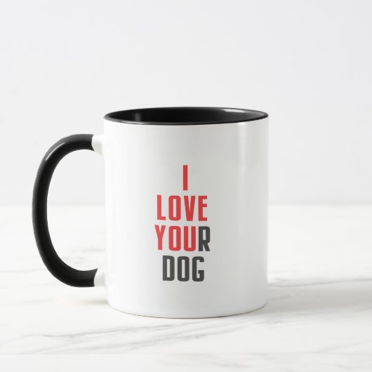 Mug J'aime ton chien - Message caché drôle Je t'aime (Gauche)