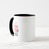 Mug J'aime ton chien - Message caché drôle Je t'aime (Devant gauche)