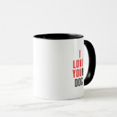 Mug J'aime ton chien - Message caché drôle Je t'aime (Devant droit)