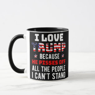 Mug J'Aime Trump Parce Qu'Il Empêche Les Gens Que Je P