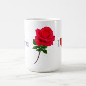 Mug J'aime une rose rouge unique (Centre)