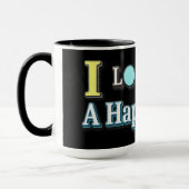 Mug "J'Aime Vivre Une Vie Heureuse" Design. Commandez (Gauche)