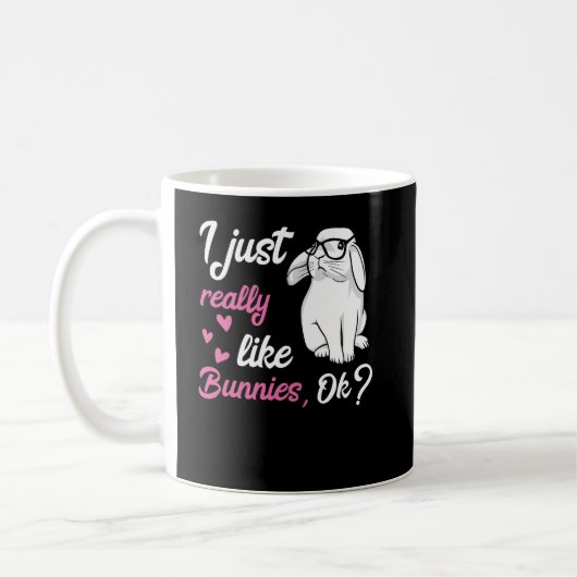 Mug J'Aime Vraiment Les Bunnies De Mignons Lapins (Gauche)