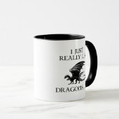Mug J'Aime Vraiment Les Dragons, OK ? (Devant droit)