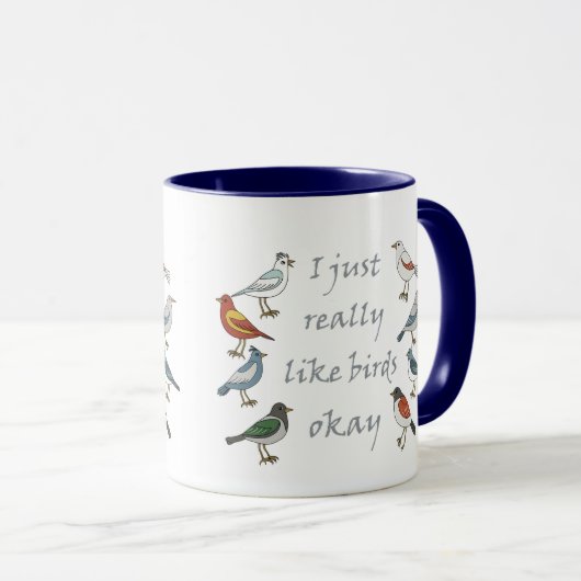 Mug J'Aime Vraiment Les Oiseaux OK T-Shirt Birdwatcher (Devant droit)
