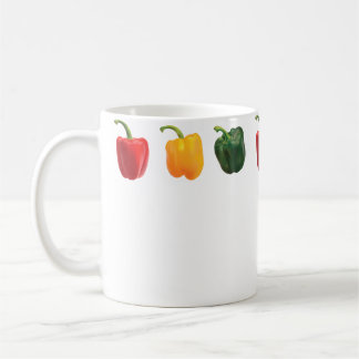 Mug J'aime vraiment les poivrons jaunes rouges et vert