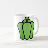 Mug J'aime vraiment les poivrons Poivron vert (Devant droit)