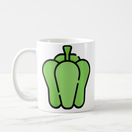 Mug J'aime vraiment les poivrons Poivron vert (Gauche)