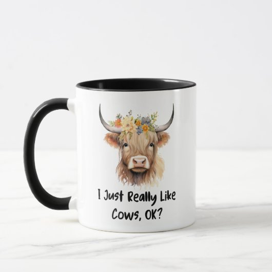 Mug J'Aime Vraiment Les Vaches, D'Accord ? Cow Lover (Gauche)