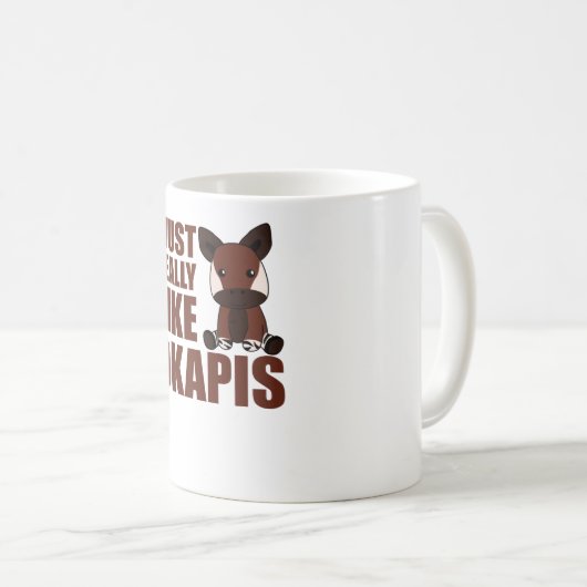 Mug J'aime vraiment l'Okapi mignon d'Okapi (Devant droit)