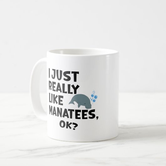 Mug J'Aime Vraiment Manatees, Ok ? (Devant gauche)