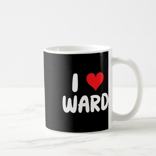 Mug J'aime Ward - Cœur - Nom (Droite)