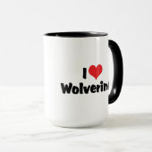 Mug J'aime Wolverines à coeur (Devant droit)