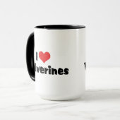 Mug J'aime Wolverines à coeur (Devant gauche)
