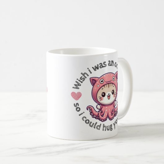 Mug J'aimerais être une pieuvre (Devant droit)
