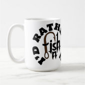 Mug J'aimerais mieux pêcher Personnalisé NOM, COULEUR (Gauche)