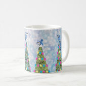 Mug jais bleus et arbres de Noël (Devant droit)