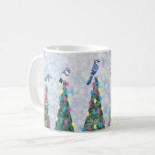 Mug jais bleus et arbres de Noël (Devant gauche)