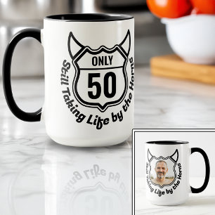Mug Jalon personnalisé robuste Emblème Anniversaire+Ph