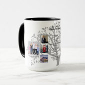 Mug Jalons d'anniversaire PHOTO COLLAGE Family Tree Ca (Devant gauche)