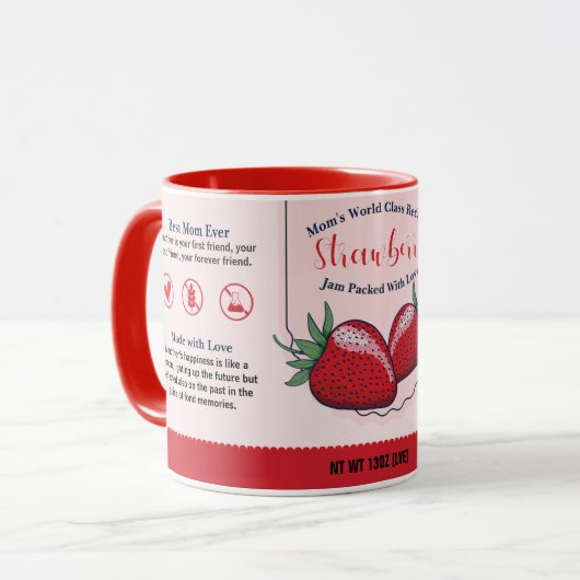 Mug Jam d'amour aux fraises de classe mondiale de mama (Devant gauche)