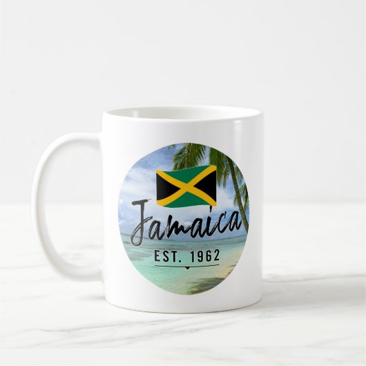 Mug "Jamaïque Est. Plage De 1962 Avec Drapeau Jamaïcai (Gauche)