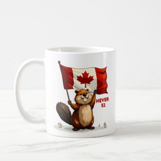 Mug Jamais 51, Canada Drapeau canadien Feuille d'érabl (Gauche)