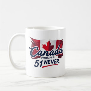 Mug Jamais 51, Canada pour toujours, Feuille d'érable