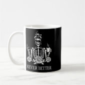 Mug Jamais Mieux Skeleton Femmes Boire Café Paix (Gauche)