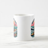 Mug Jamais mieux - Skeleton Surfing Sunset Wave Design (Centre)
