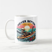 Mug Jamais mieux - Skeleton Surfing Sunset Wave Design (Gauche)