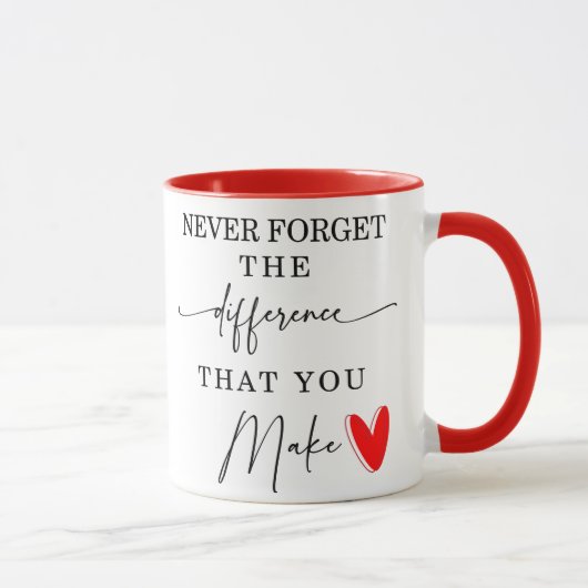 Mug Jamais Oublier La Différence Que Vous Faites (Droite)