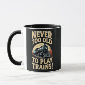 Mug Jamais trop vieux pour jouer avec les trains (Gauche)