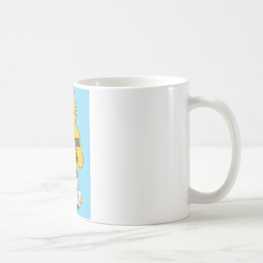 Mug Jambe cassée, chat avec la jambe en plâtre (Droite)