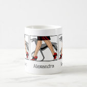 Mug Jambes Art déco femmes Greyhound Whippet Chien R (Centre)