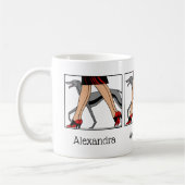 Mug Jambes Art déco femmes Greyhound Whippet Chien R (Gauche)