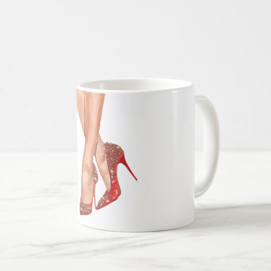 Mug Jambes talons rouges (Devant droit)