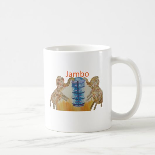 Mug Jambo Jumbo African Kids Elephants Art Imprimer (Droite)