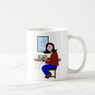 Mug Jambon femelle avec les cheveux noirs