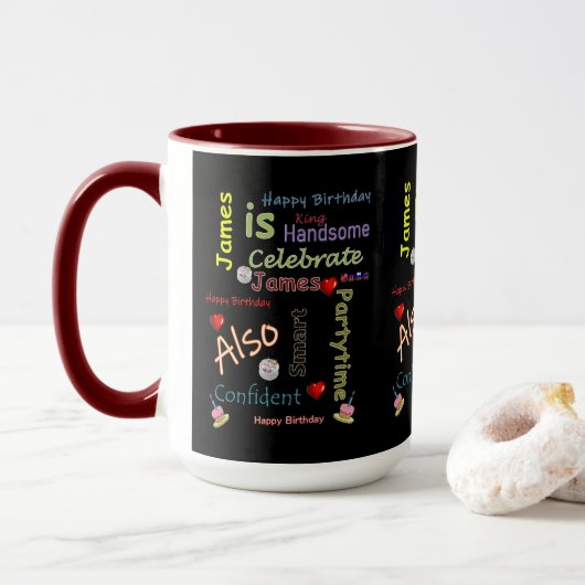 Mug James Joyeux Anniversaire (Avec donut)