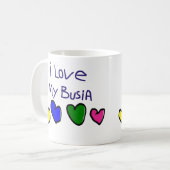 Mug J'amour d'I mon cadeau de Busia (grand-maman (Devant gauche)