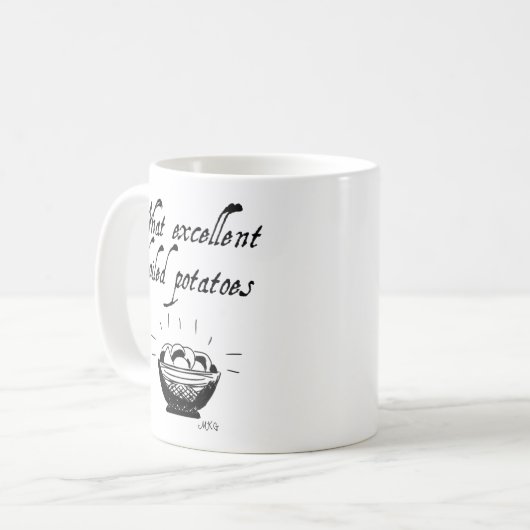 Mug Jane Austen Drôle Potato Citation Main Illustrée (Devant gauche)