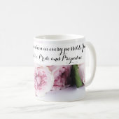 Mug Jane Austen Fierté & Préjugés Livre Citation Rose (Devant droit)