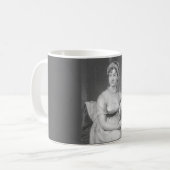 Mug Jane Austen Portrait noir blanc et gris (Devant gauche)