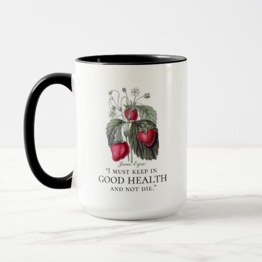 Mug Jane Eyre - Garder En Bonne Santé - Fraises (Gauche)