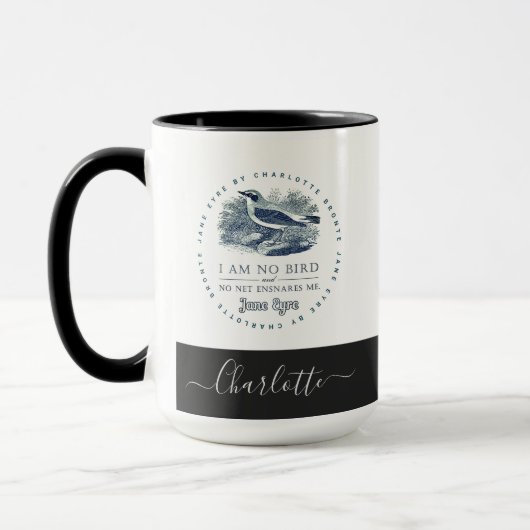 Mug Jane Eyre - I Am No Bird - Ajouter Votre Nom (Gauche)